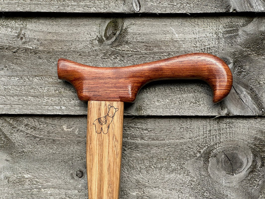 Solid Oak hand carved walking stick