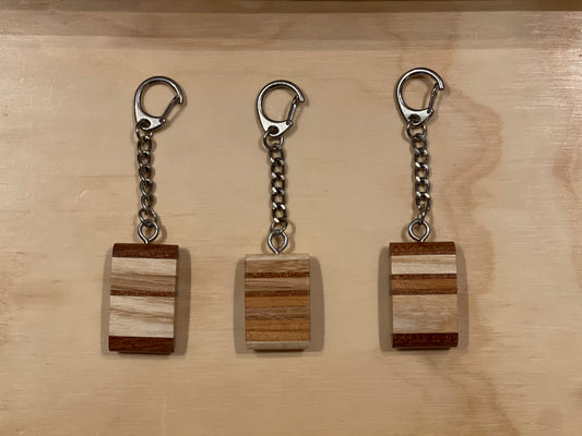 Wooden Pebble Keyrings